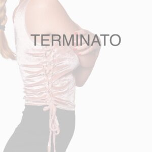 Top in velluto con intrecci laterali