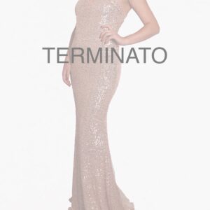 Abiti oro con paillettes con incrocio sul décolleté