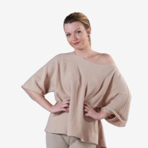 Maglione a girocollo con maniche a tre quarti